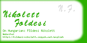 nikolett foldesi business card