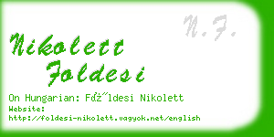 nikolett foldesi business card